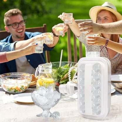 Folding Ice Cube Maker Bottle - Portable Silicone Ice Ball Mold & Drink Container