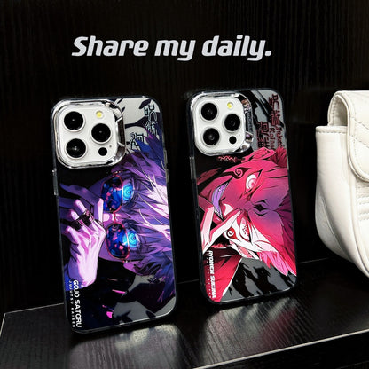 Anime Ryomen Sukuna Electroplated Hard Phone Case for iPhone 15 Pro Max, 14, 13, 12 Series