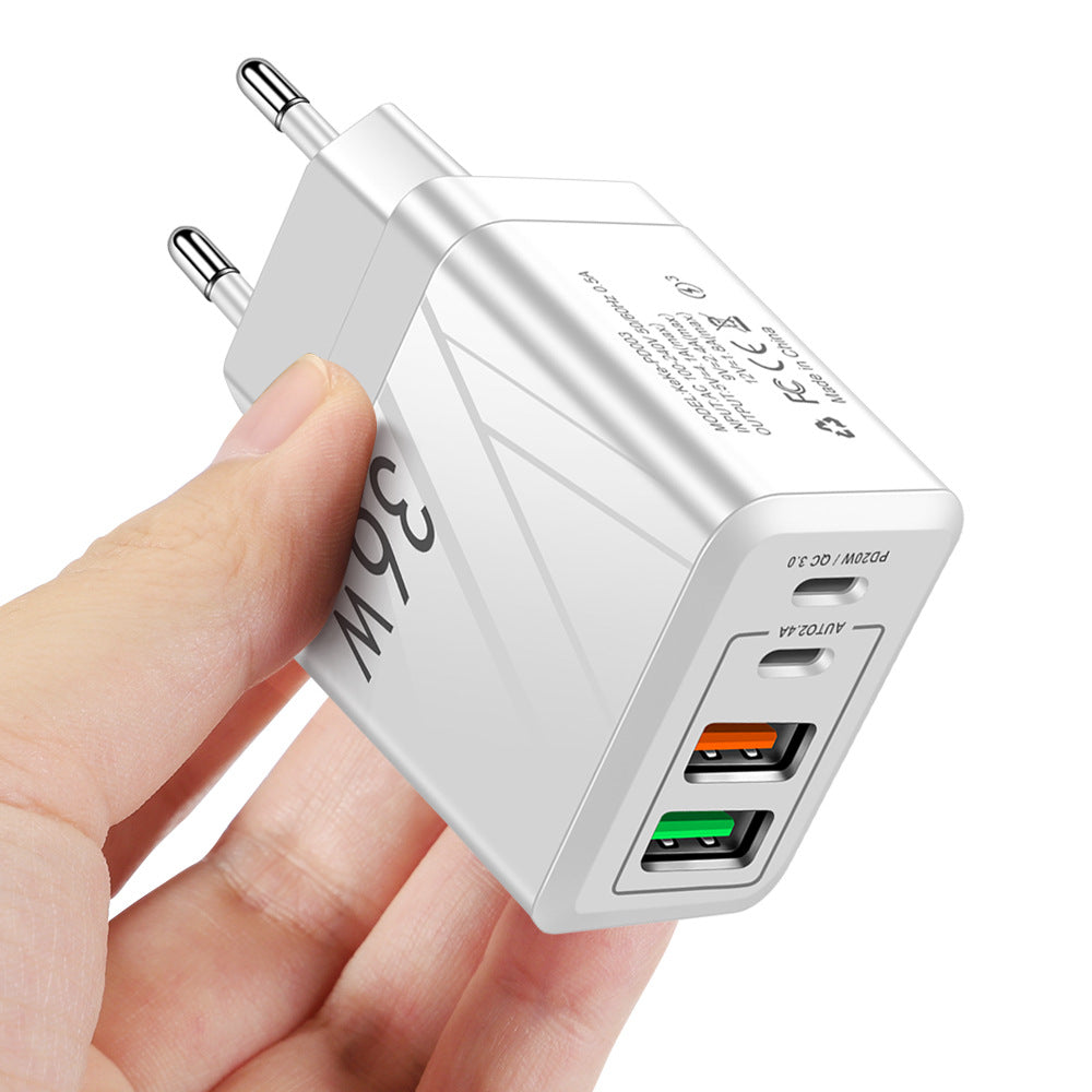 Universal 3-Port Fast Wall Charger - PD & QC3.0 Type-C + Dual USB Charging Adapter