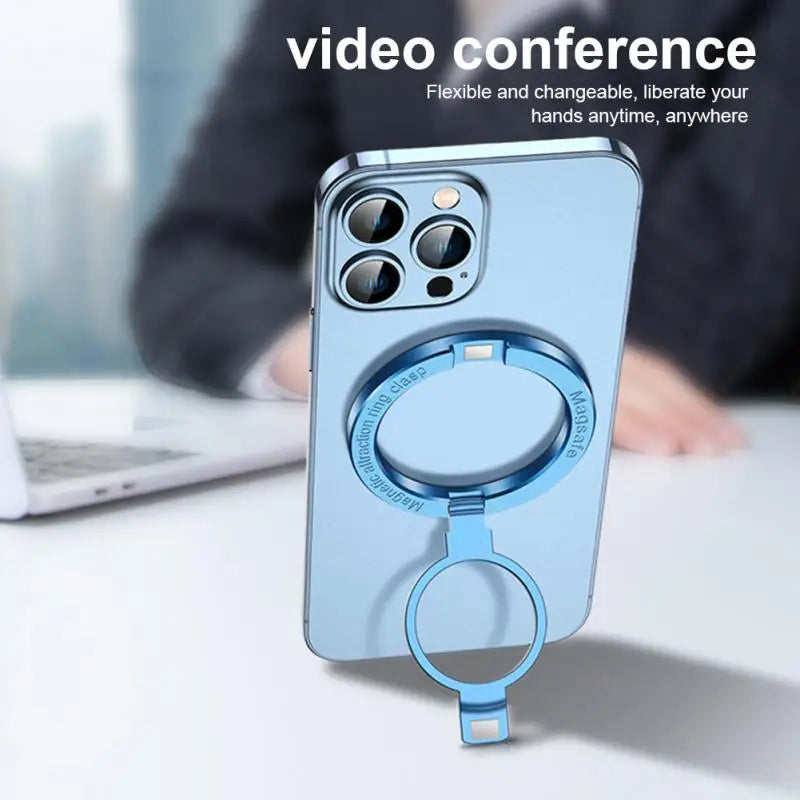 Magnetic Finger Ring Stand Holder Grip for iPhone 15 14 13 12 Pro Max - Zinc Alloy Non-Adhesive MagSafe Kickstand