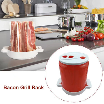 Smart Microwave Bacon Grill Rack - Crispy & Healthy Oil-Free Bacon Cooker Tray