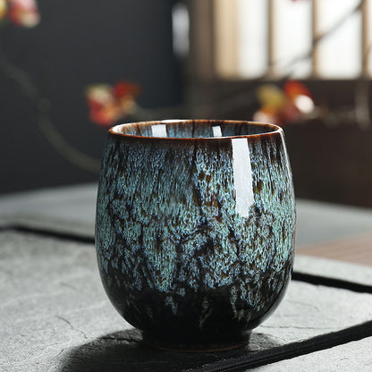 Single Personal Tea Cup/Bowl with Colorful Glaze for Home Use