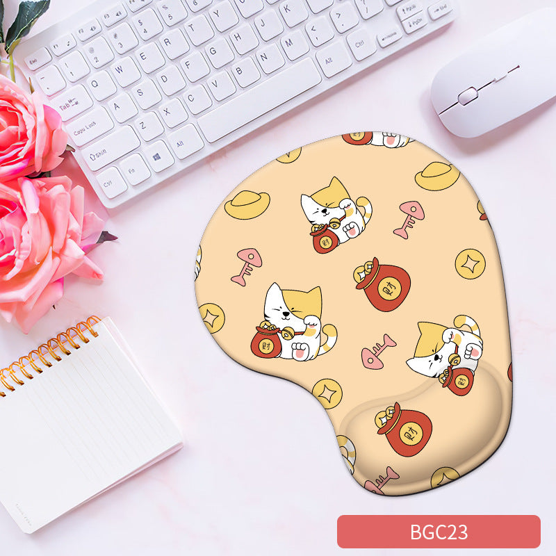 Cute Bunny Silicone Wrist Rest Mouse Pad - Soft Ergonomic Non-Slip Hand Support Pad for Gaming