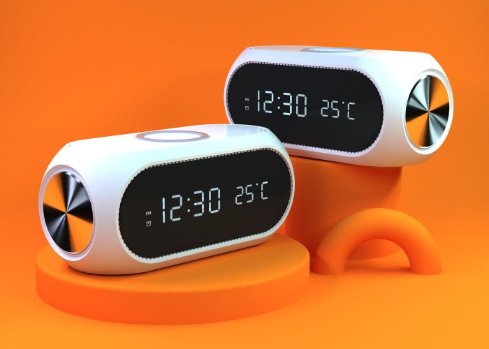 Multifunctional 15W Wireless Charger & Digital Alarm Clock with Thermometer