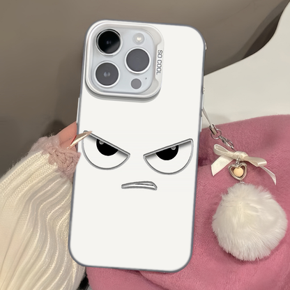 Creative Angry Emoji Face Laser Phone Case for iPhone 15 14 13 Pro Max - Cute Holographic Soft Cover