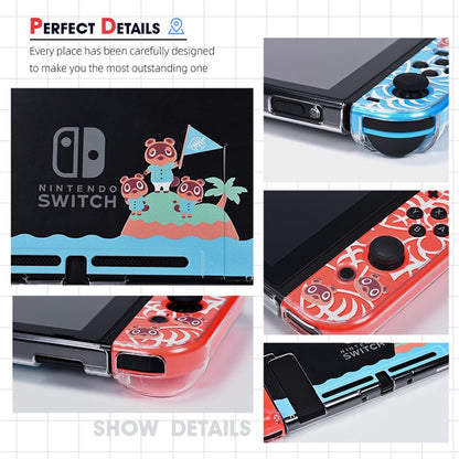 Animal Crossing Crystal Case for Nintendo Switch - Clear Protective Cover Skin with Thumb Grip Caps
