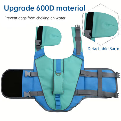 Reflective Dog Life Vest for Swimming - Breathable High Buoyancy Pet Safety Jacket