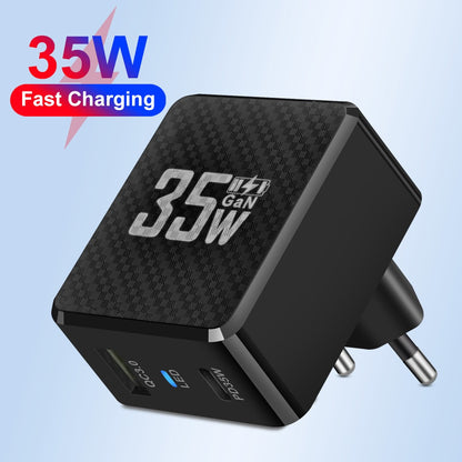 35W GaN Fast Wall Charger - QC3.0 & PD Dual-Port Power Adapter for Smartphones