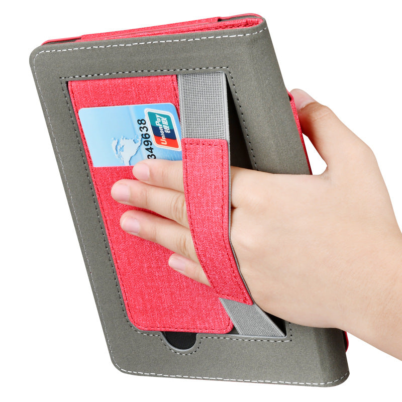 Cloth Texture Folio Case with Hand Strap & Stand for Kindle Paperwhite 5 (11th Gen 6.8") - Card Holder Cover