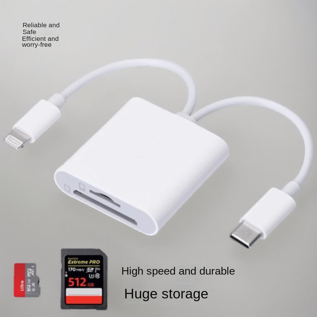 Universal Multi-Function Card Reader - Dual Connector OTG Card Reader for Apple Lightning & Type-C Phones