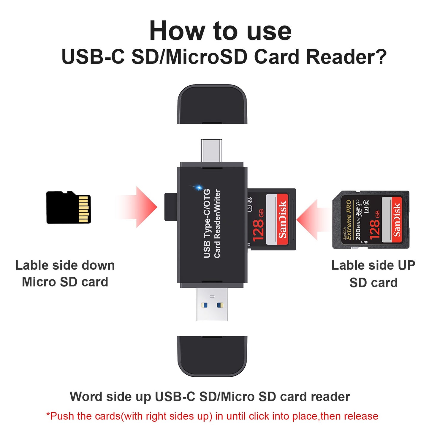 USB 3.0 & Type-C OTG Card Reader - All-in-One Memory Card Adapter for Mobile Phones and Laptops