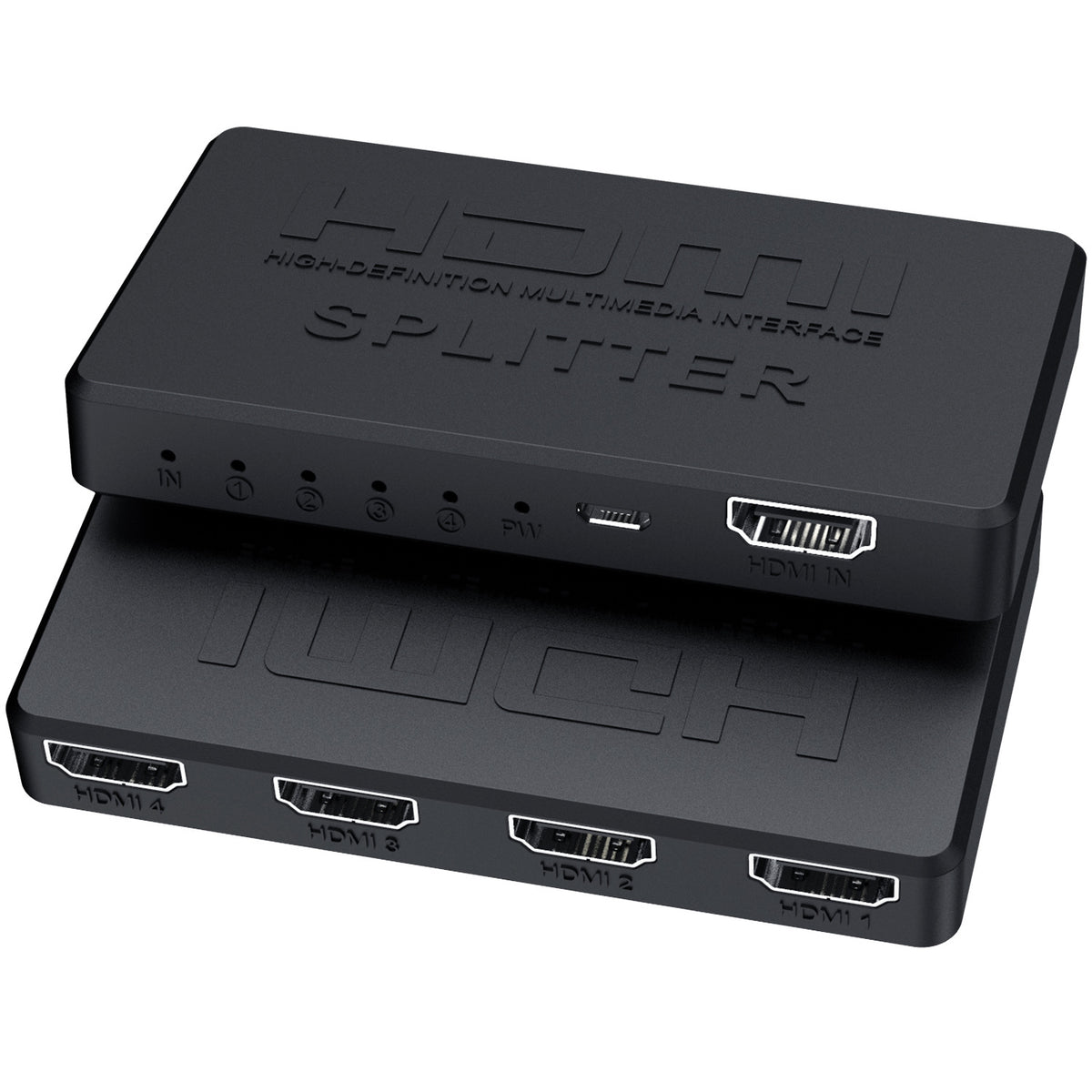 1x4 HDMI Splitter 4K - Mini 1-in 4-Out HD Video Splitter Box for Multiple Screens & Displays