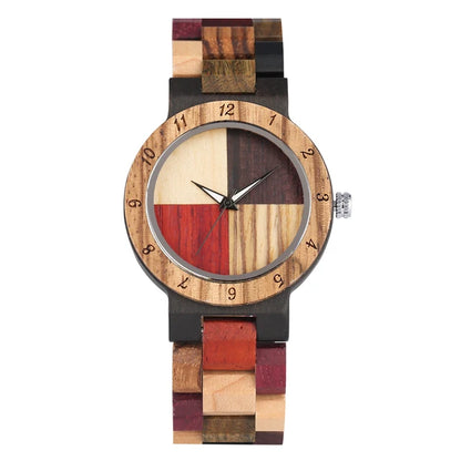Stylish Wooden Couple Watches - Handmade Eco-Friendly Quartz Watch with Multi-Color Wood Band