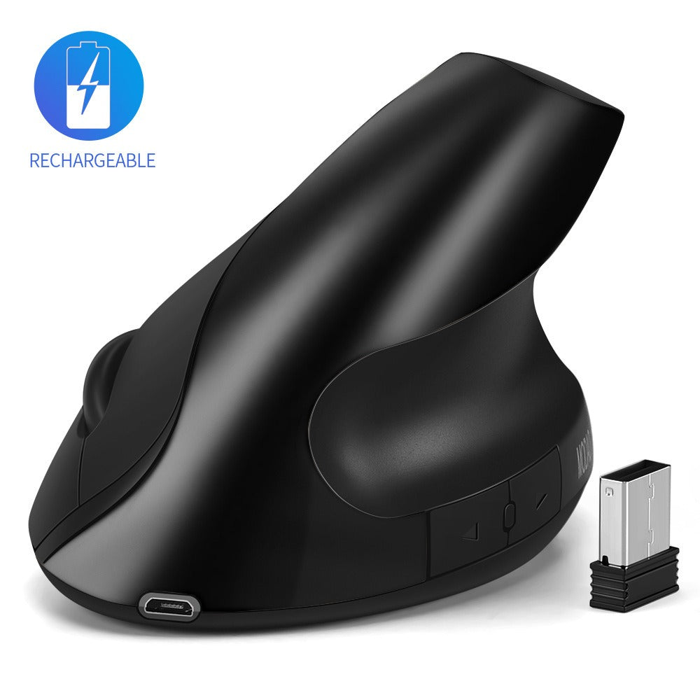 Vertical Ergonomic Wireless Mouse - Rechargeable Silent Optical Computer Mouse with 2.4G USB Receiver