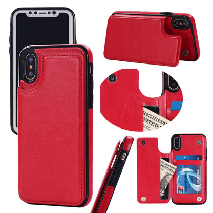 Vintage Crazy Horse Leather Wallet Phone Case with Flip Card Slots for iPhone 15 14 13 Pro Max