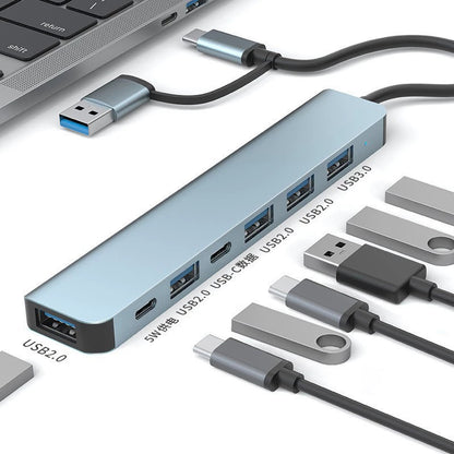 7-in-1 Dual Head USB 3.0 Hub - Multiport Expansion Docking Station & Data Splitter for Computer