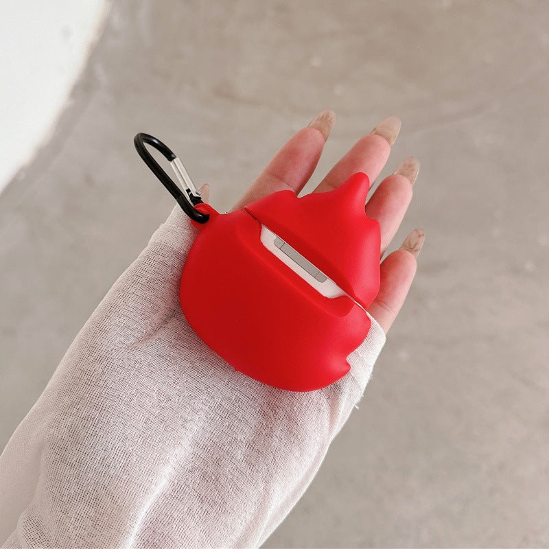 Cute Calcifer Howl's Moving Castle Silicone AirPods Case with Keychain - Soft Cover for AirPods Pro 2 / 4 / 3