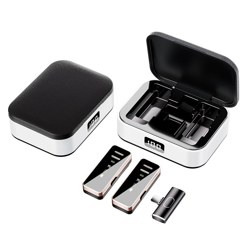 S18 Wireless Lavalier Microphone with Charging Case - Noise Reduction Digital Display Live Mic