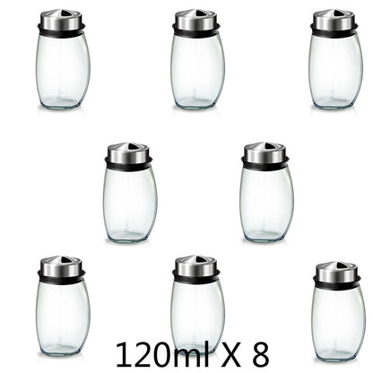 ASLESY Rotating Spice Rack Set with Cruet Condiment Seasoning Jars