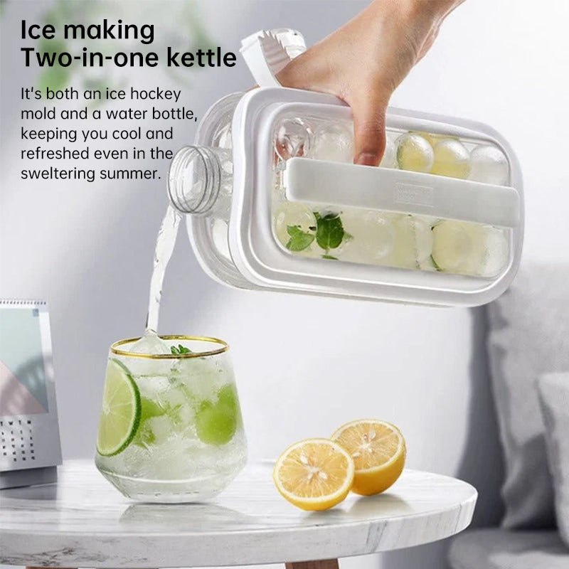 Folding Ice Cube Maker Bottle - Portable Silicone Ice Ball Mold & Drink Container