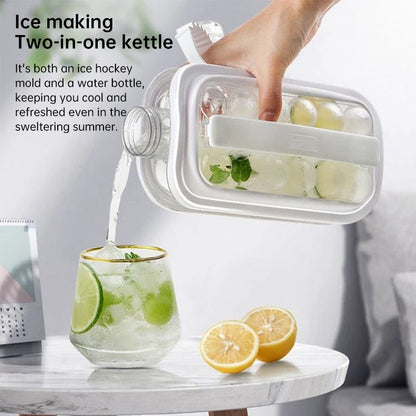 Folding Ice Cube Maker Bottle - Portable Silicone Ice Ball Mold & Drink Container