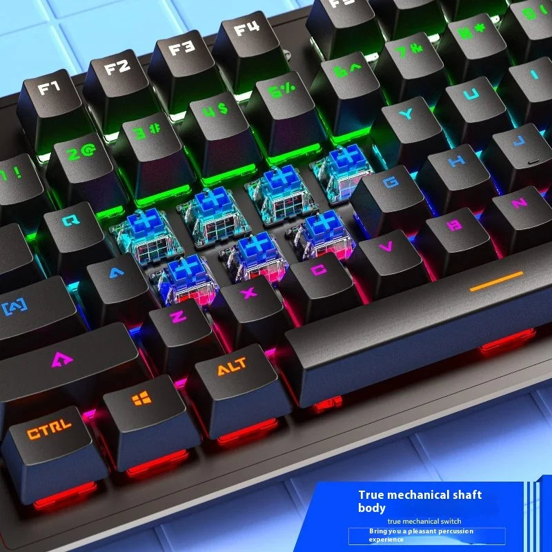 Cracked K880 Hot-Swappable Mechanical Keyboard - Green Switch Esports Gaming & Office Computer Wired Keyboard