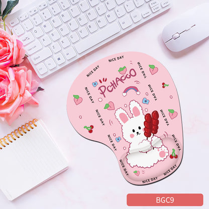 Cute Bunny Silicone Wrist Rest Mouse Pad - Soft Ergonomic Non-Slip Hand Support Pad for Gaming