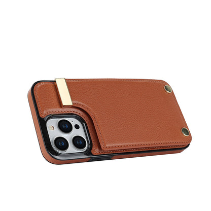 Multi-Card Accordion Leather Wallet Phone Case for iPhone 15 14 Pro Max - Kickstand Back Cover