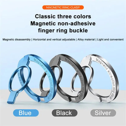 Magnetic Finger Ring Stand Holder Grip for iPhone 15 14 13 12 Pro Max - Zinc Alloy Non-Adhesive MagSafe Kickstand