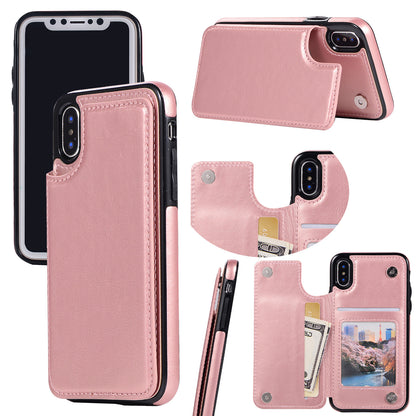 Vintage Crazy Horse Leather Wallet Phone Case with Flip Card Slots for iPhone 15 14 13 Pro Max