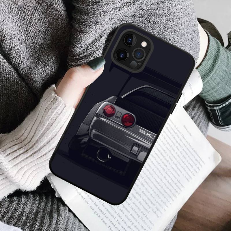 JDM Anime Sports Car Phone Case - Illustrated Racing Car Cover for iPhone 15 Series