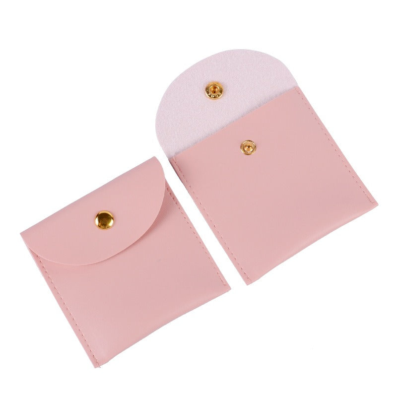 Colorful Faux Leather Jewelry Pouch / Travel Storage Bag with Buckle Closure