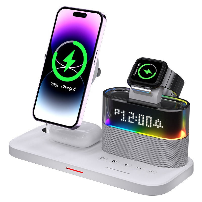 3-in-1 Magnetic Wireless Charger with Digital Clock - Fast Charging Station for iPhone, Apple Watch & AirPods