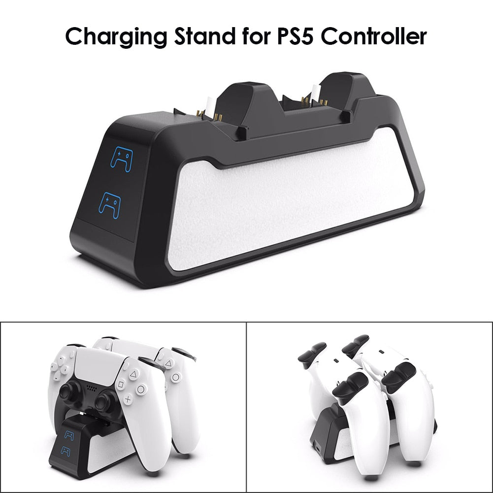 PS5 Dual Controller Charging Dock - Fast USB Type-C Charger Stand for PlayStation 5 Joysticks