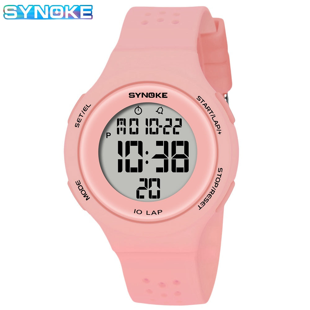 SYNOKE Thin LED Waterproof Electronic Watch - Fashionable Sports Watch for Swimming
