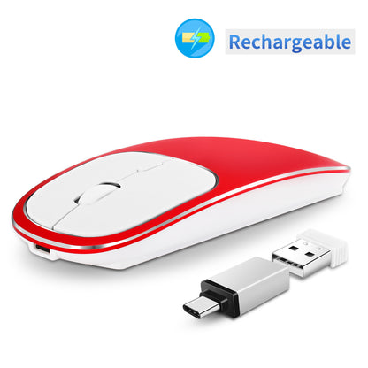 Slim Wireless Charging Mouse - 2.4G Silent Portable Optical Mouse for Laptop and Desktop Office