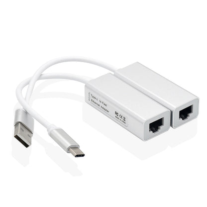 Aluminum Alloy USB & Type-C to RJ45 Ethernet Adapter - 100Mbps Network Interface Converter