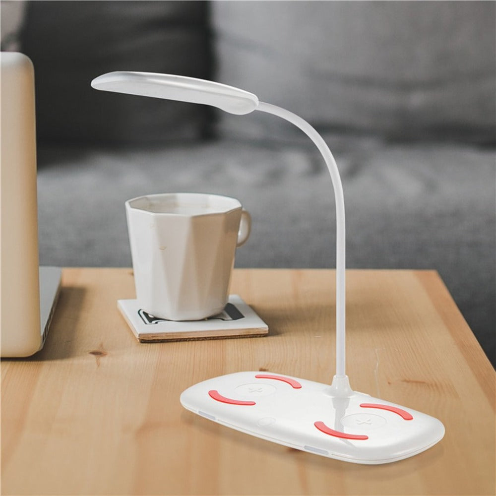Folding LED Desk Lamp with Wireless Phone Charger - Smart Touch Control Reading Table Lamp & Night Light