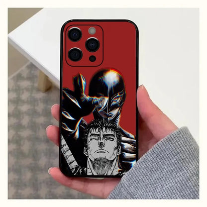 Anime Berserk Guts Black Swordsman Phone Case - Shockproof Soft TPU Protective Cover for iPhone