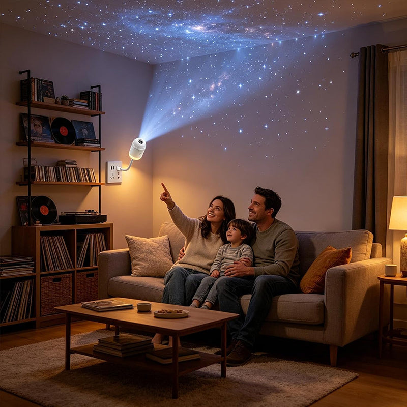 24-in-1 USB Galaxy & Starry Night Light Projector - Flexible LED Ambient Light for Car & Bedroom