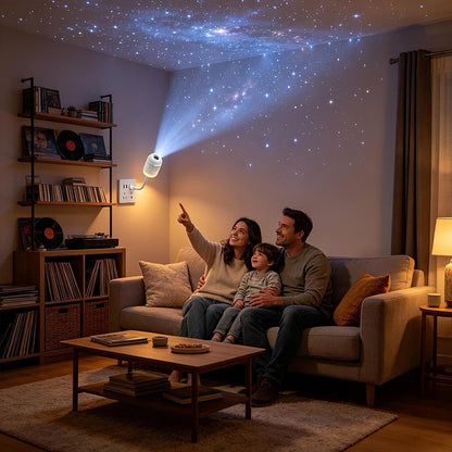 24-in-1 USB Galaxy & Starry Night Light Projector - Flexible LED Ambient Light for Car & Bedroom