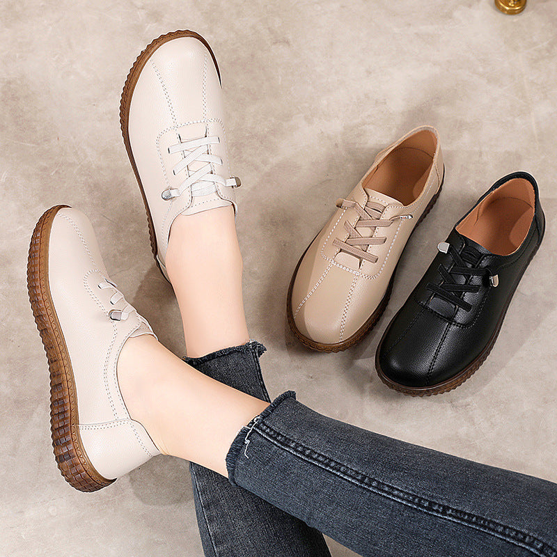 Women's Calfskin Soft Bottom Slip-On Mother/Loafer Shoes