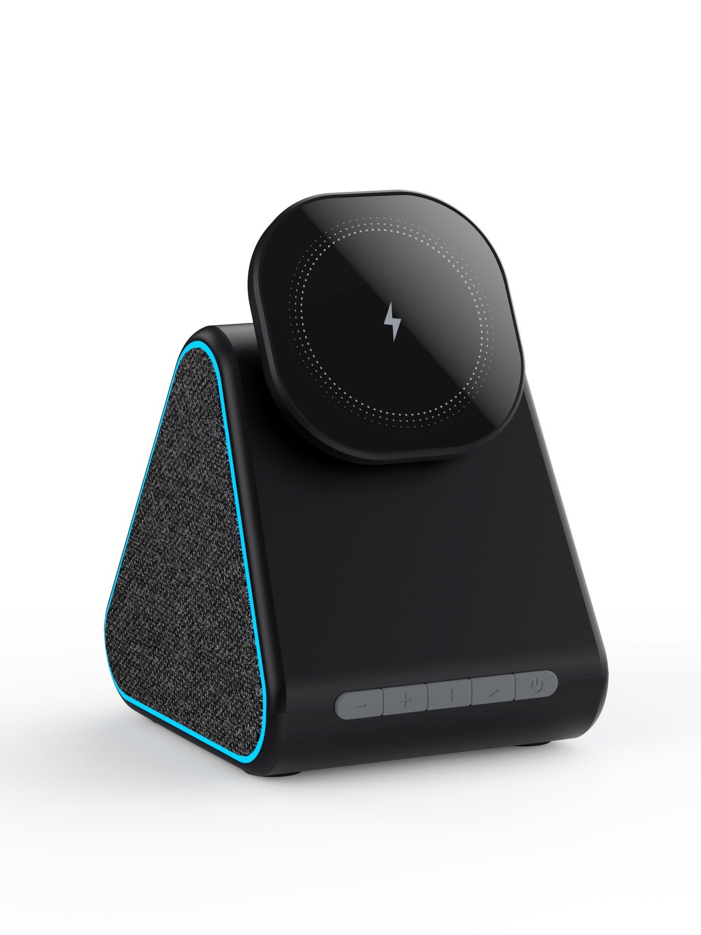 Magnetic Wireless Charger with Bluetooth Speaker - 3-in-1 Fast Charging Station & Desktop Speaker Stand for iPhone