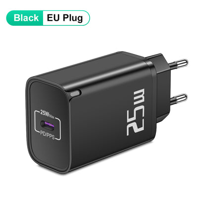 25W Fast Charging Adapter - Compact PD Travel Wall Charger Brick