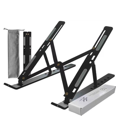 Foldable Portable Aluminum Alloy Notebook Stand - Stable Desktop Computer Holder & Cooling Bracket