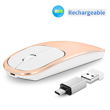 Slim Wireless Charging Mouse - 2.4G Silent Portable Optical Mouse for Laptop and Desktop Office