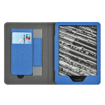 Cloth Texture Folio Case with Hand Strap & Stand for Kindle Paperwhite 5 (11th Gen 6.8") - Card Holder Cover