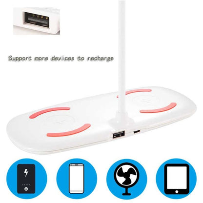 Folding LED Desk Lamp with Wireless Phone Charger - Smart Touch Control Reading Table Lamp & Night Light