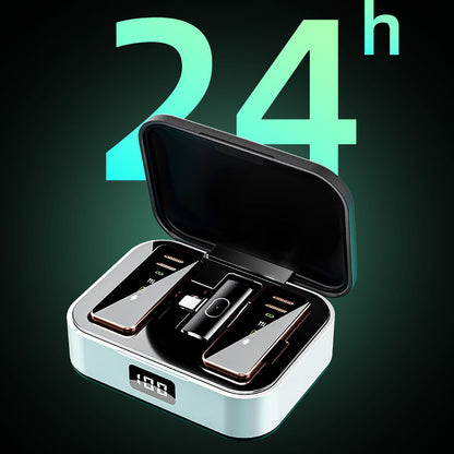 S18 Wireless Lavalier Microphone with Charging Case - Noise Reduction Digital Display Live Mic