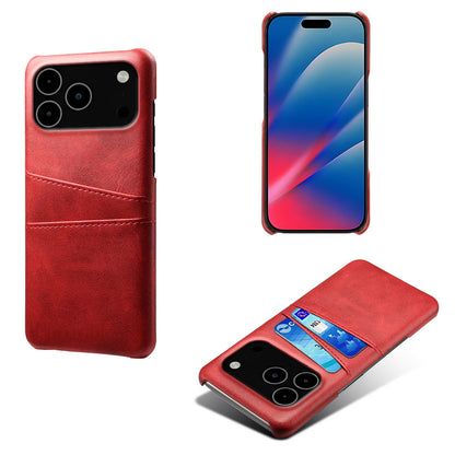 Dual Card Slot Leather Phone Case - Slim Wallet Back Cover with Card Pocket for iPhone
